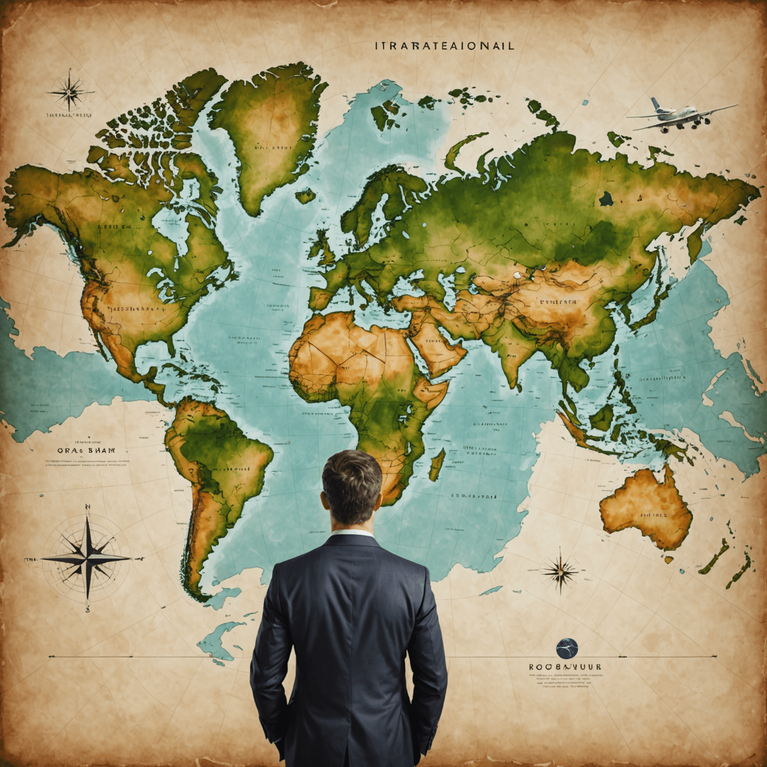 World map highlighting international roaming coverage for business travelers